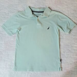 Nautical Boy's Mint Green Short Sleeved Polo Shirt, Size 8